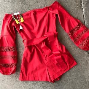 RED CARTER | Date Night Red Romper